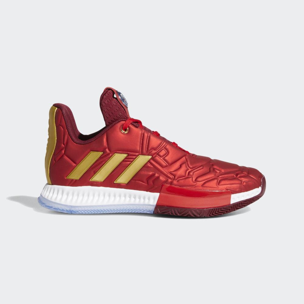 Adidas Boys' Harden Vol. 3 Basketball Shoes Deep Red/Burgundy/Gold Metal Ireland EG2626